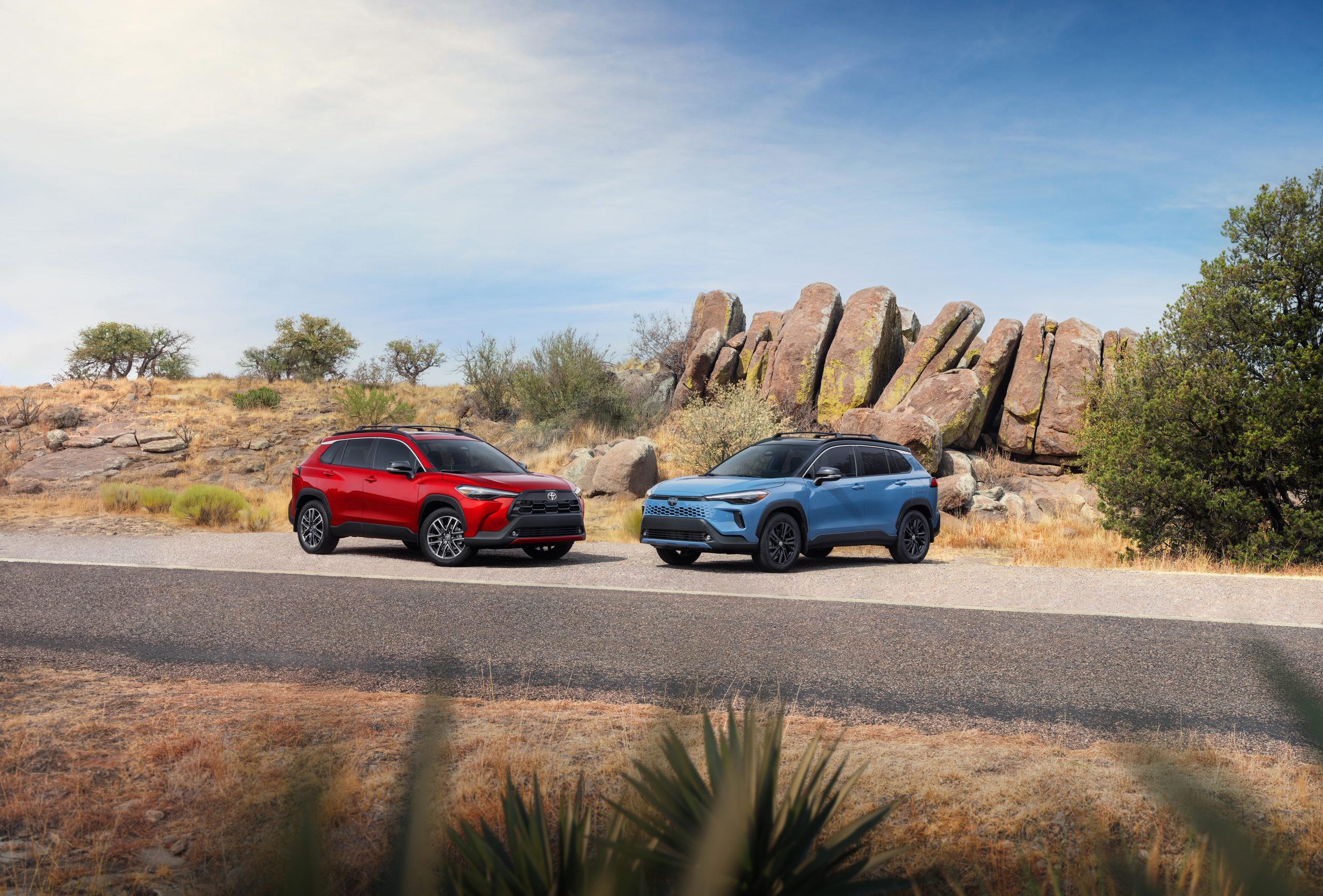 2026 Toyota Corolla Cross in Red and Blue