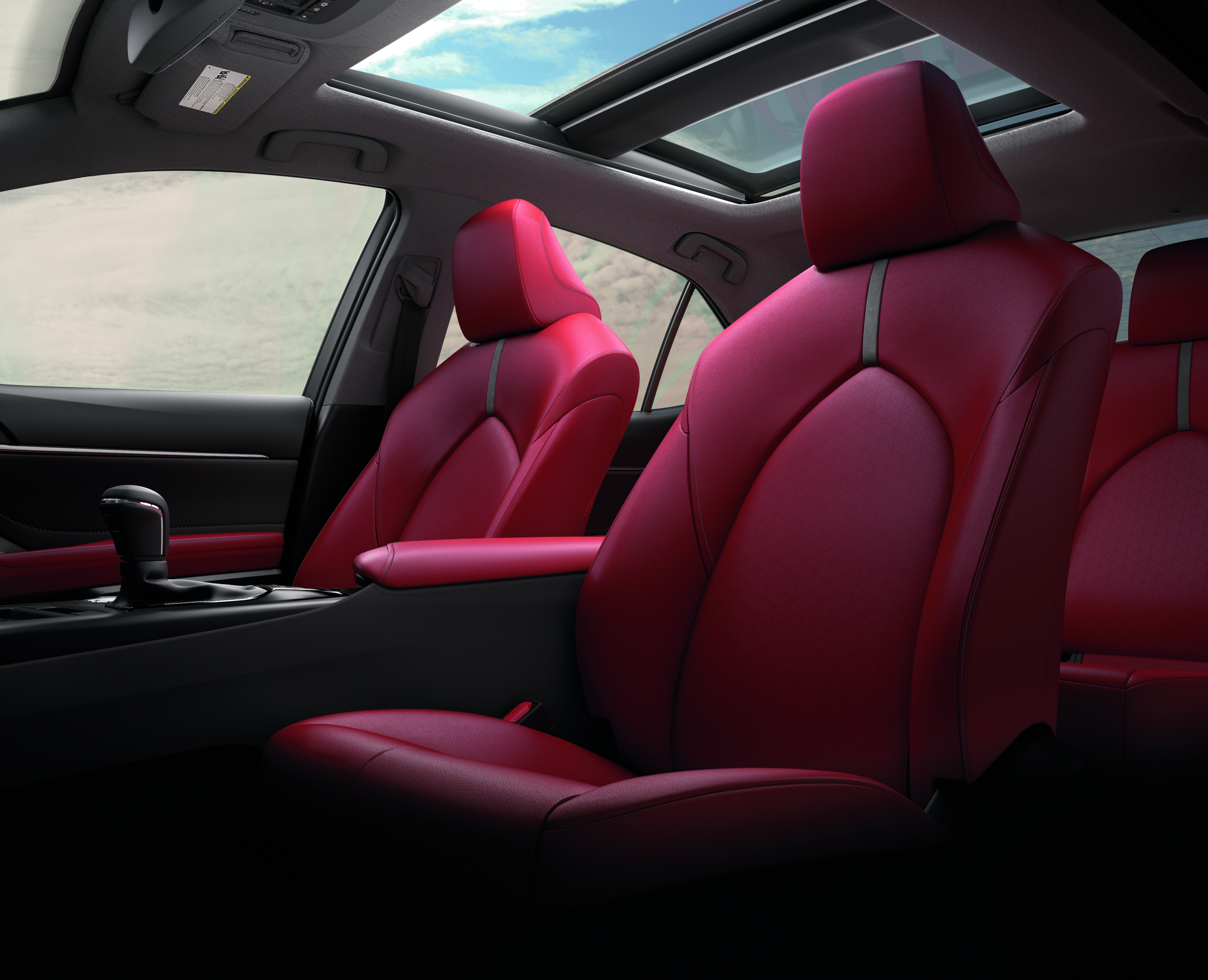 Toyota moonroof with red interior
