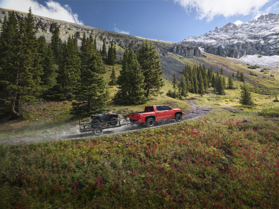2026 Toyota Tacoma hauling equipment up a hill