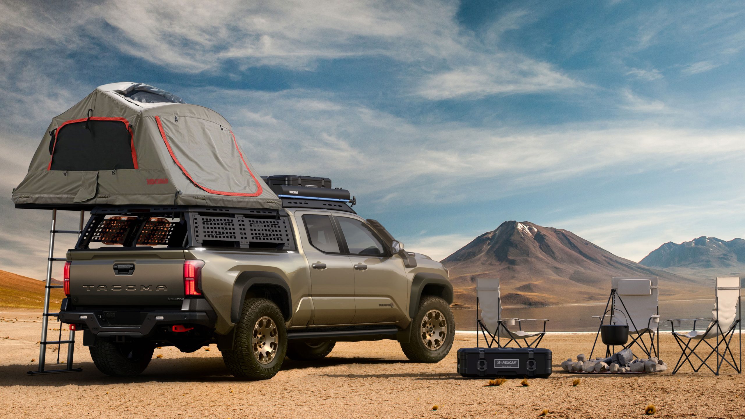 2026 Toyota Tacoma camping in the desert