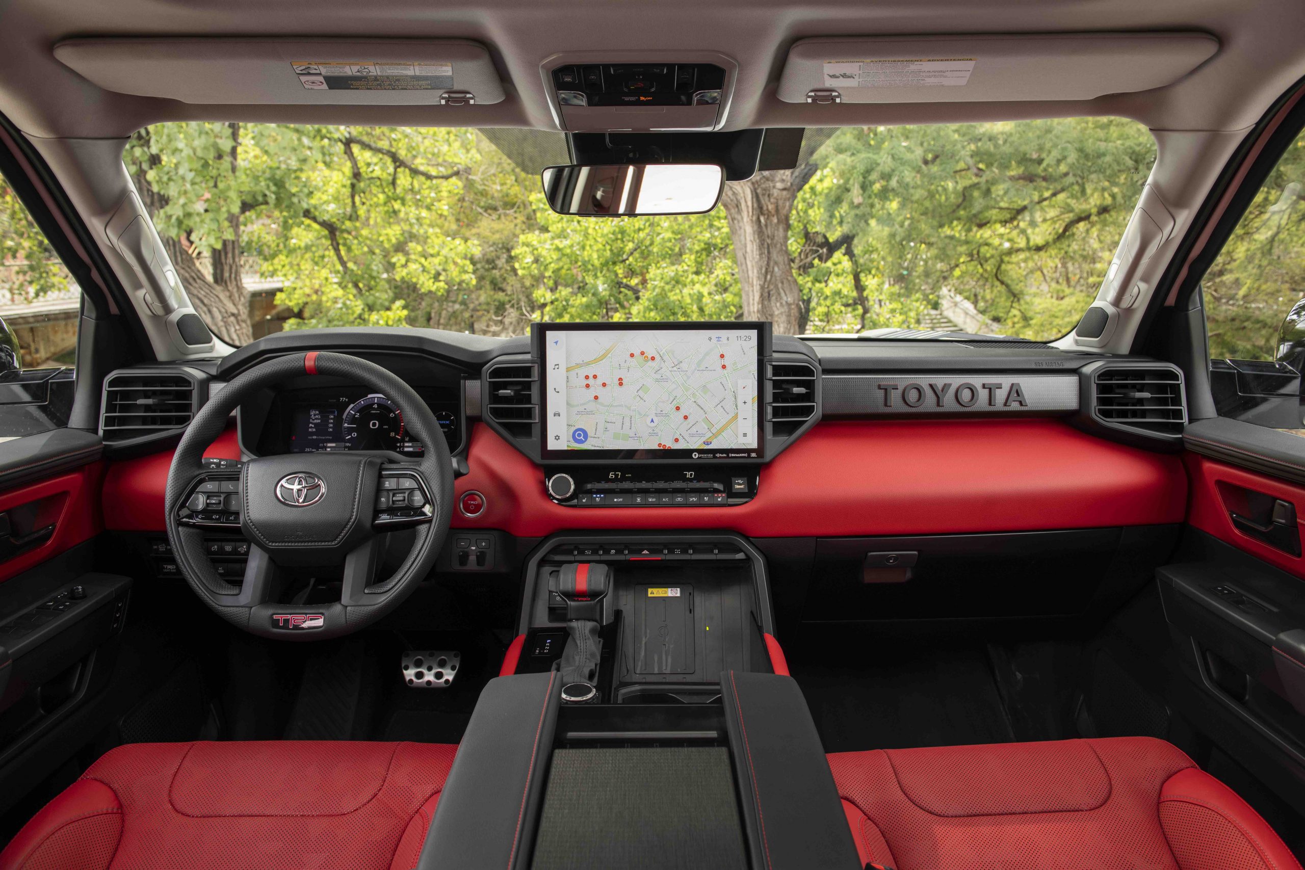 2026 Toyota Tundra with red interior