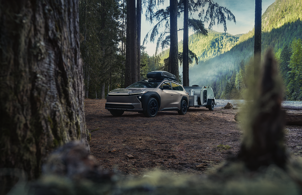 Toyota BZ Woodland towing through the forest