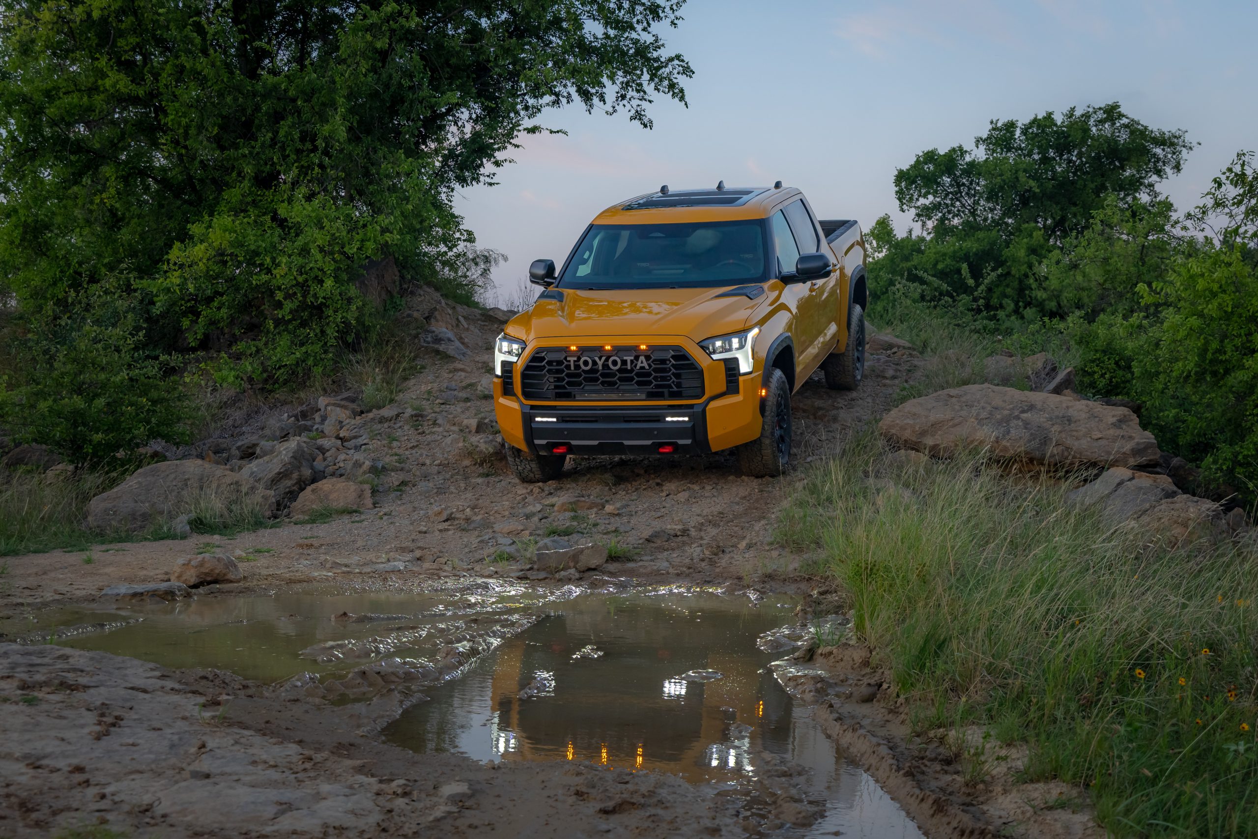 2027 Toyota Tundra driving downhill