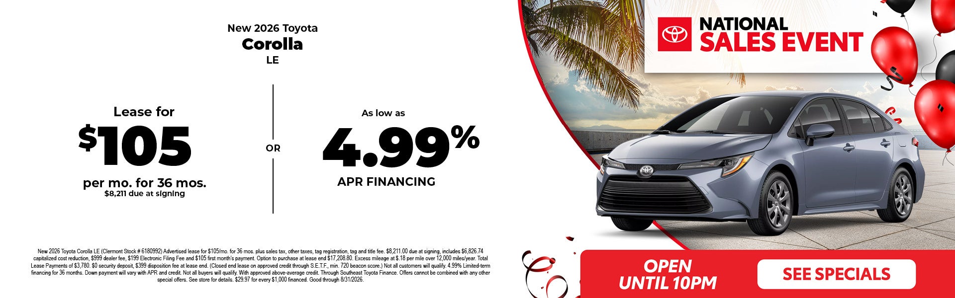 2026 Toyota Corolla sale