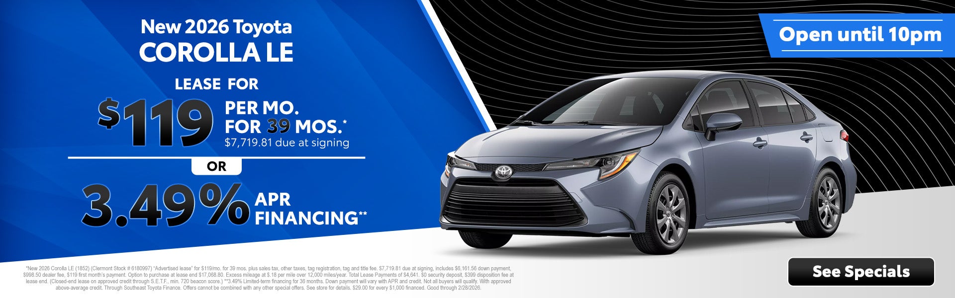 Clermont Toyota Corolla lease deals