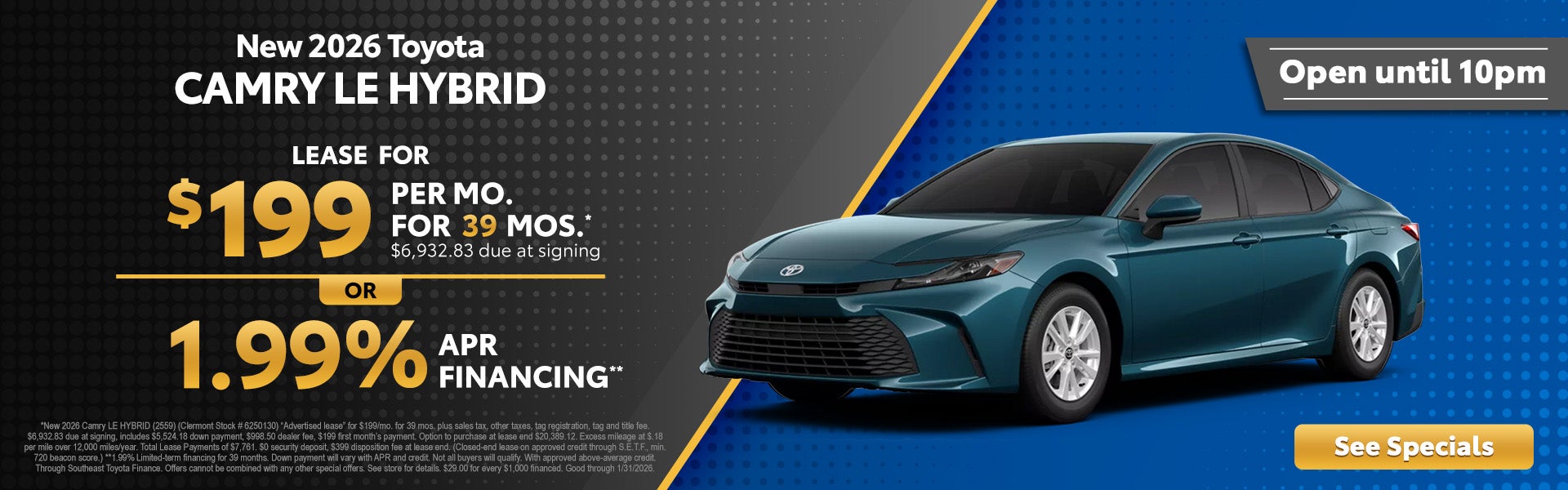 2026 Toyota Camry discounts