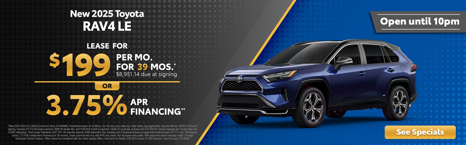 2025 Toyota RAV4 discounts