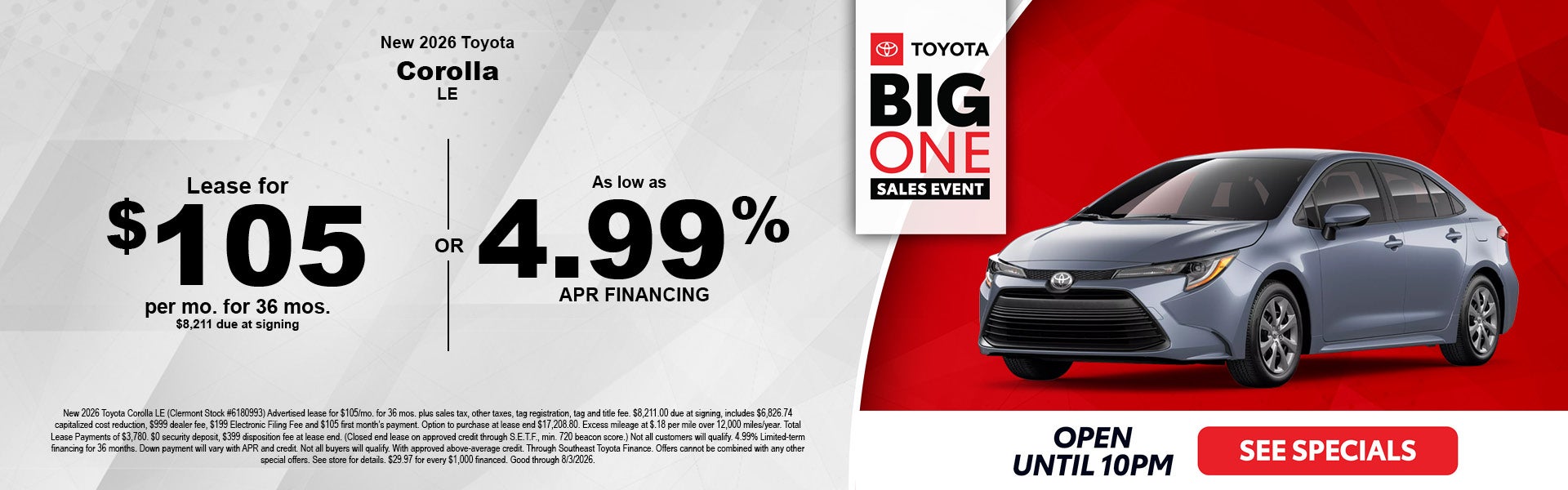 Clermont Toyota Corolla deals