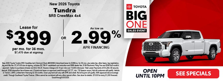 2026 Toyota Tundra sale