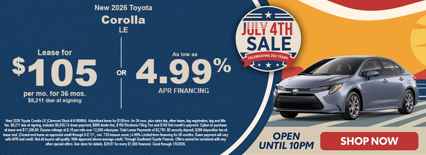 2026 Toyota Corolla deals