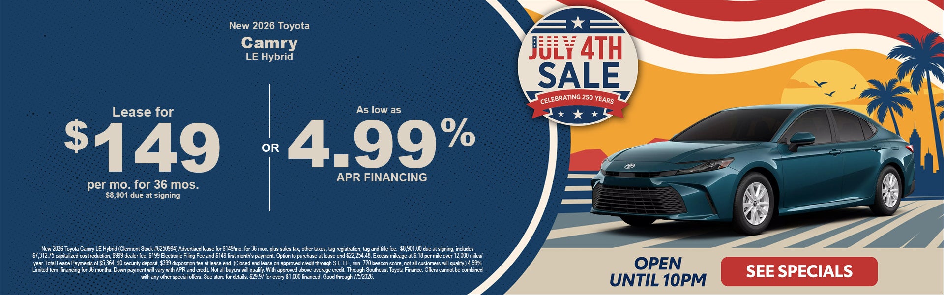 Toyota Camry holiday deals