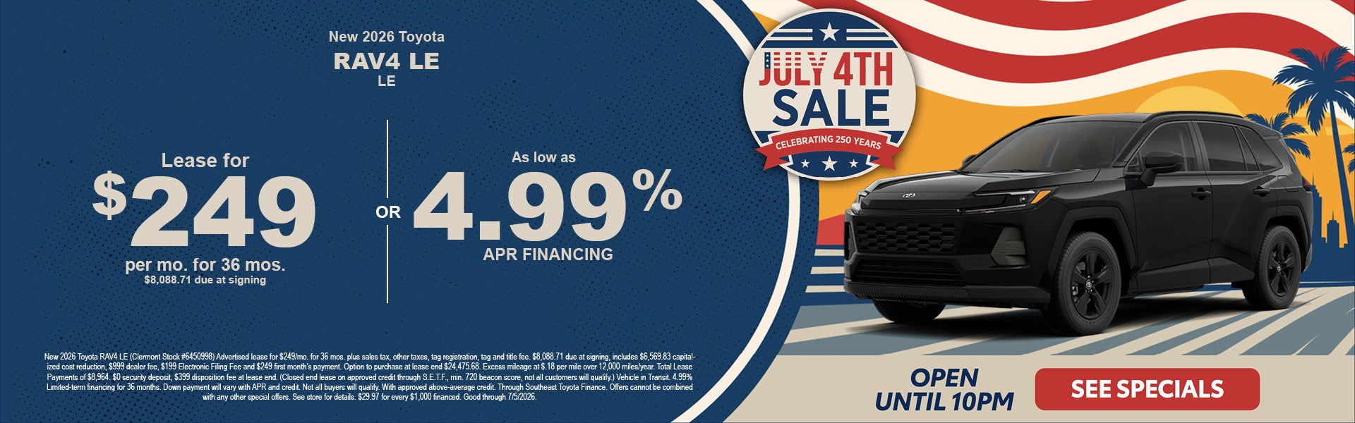 Toyota RAV4 holiday deals