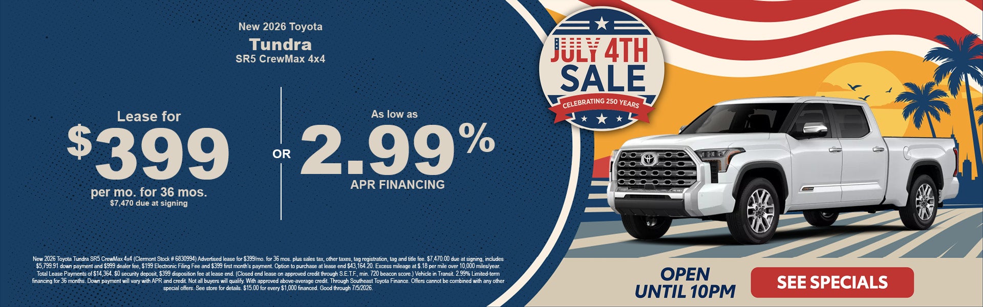 Orlando toyota Tundra Specials