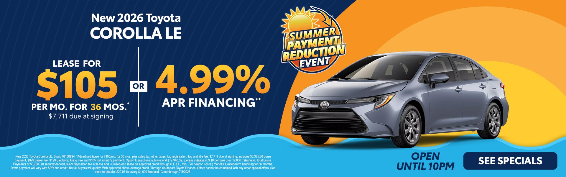 2026 Corolla discounts