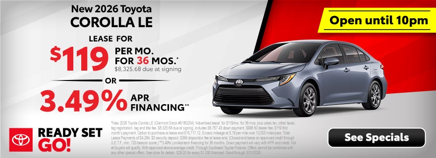 Toyota Corolla specials in Clermont FL