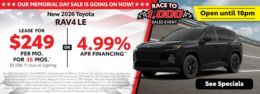 Clermont RAV4 holiday deals