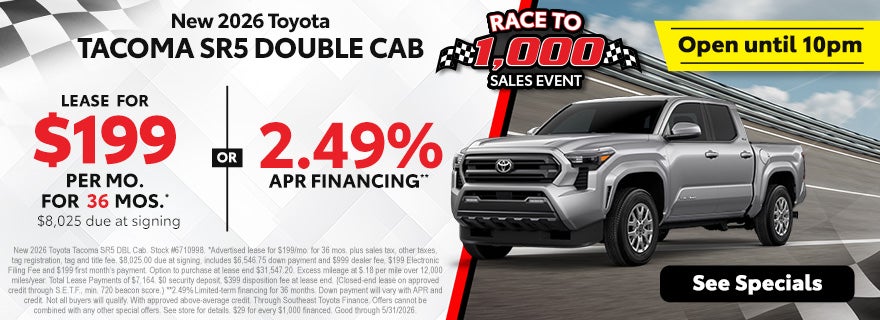 Memorial Day Tacoma sale