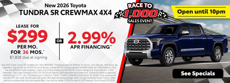 Memorial Day Tundra sale