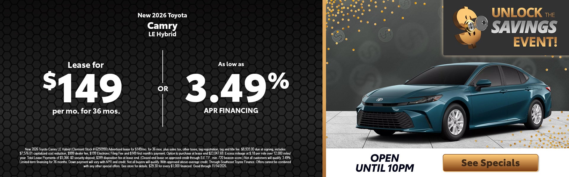 New Toyota Camry specials