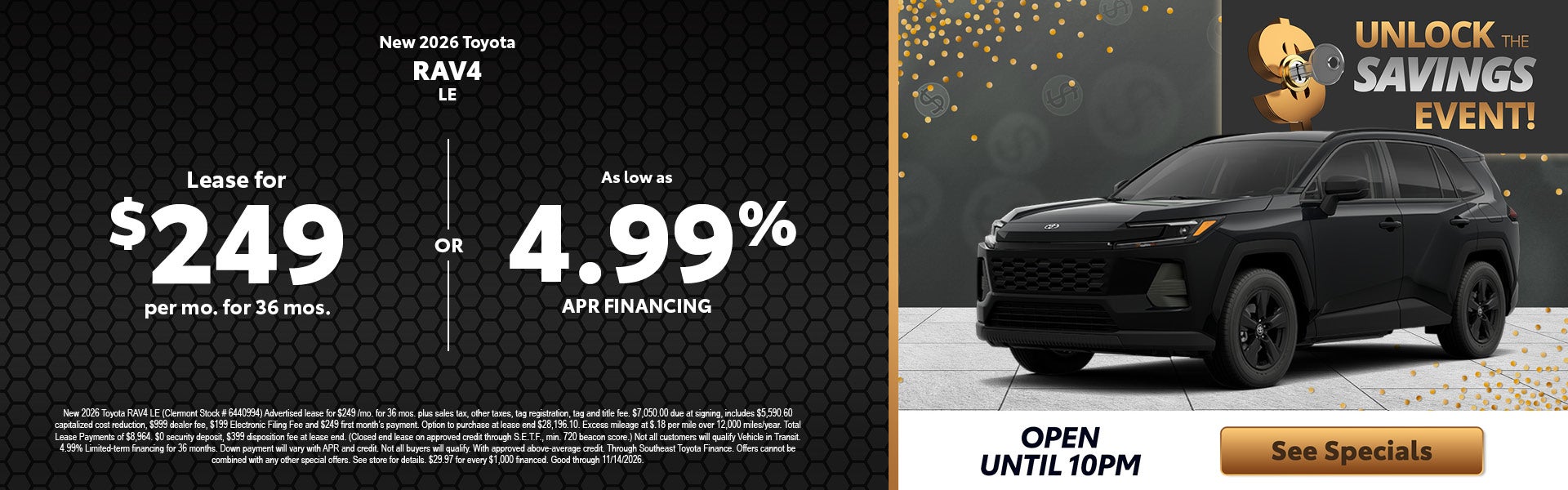 New Toyota RAV4 specials