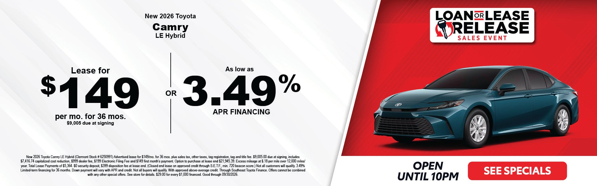 new Toyota Camry specials near Leesburg