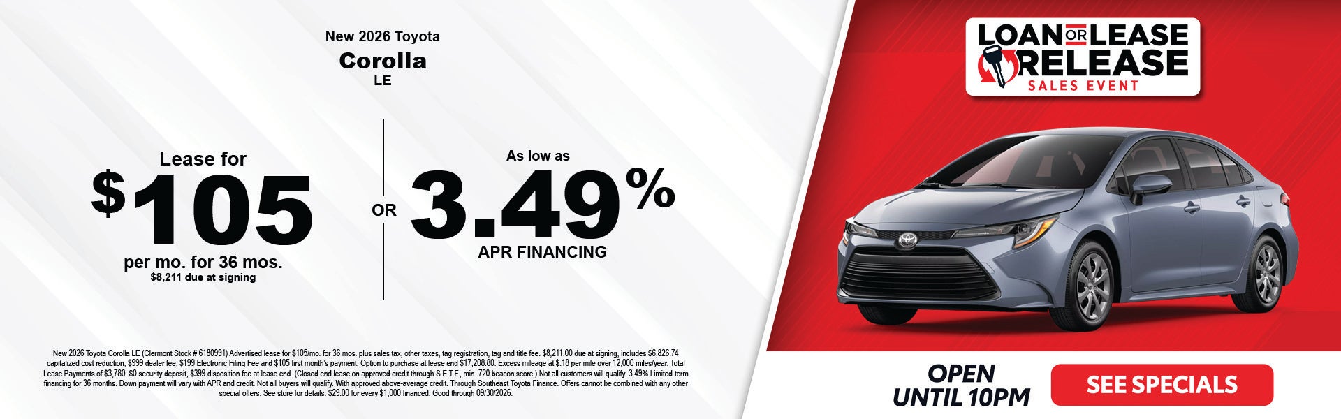 new Toyota Corolla specials near Leesburg