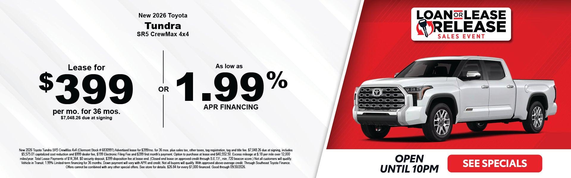 new Toyota Tundra specials near Leesburg