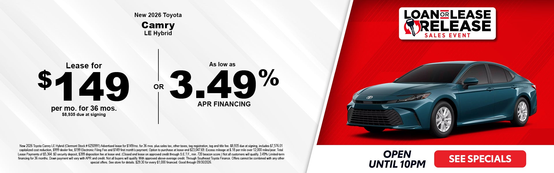 new Toyota Camry specials near Leesburg