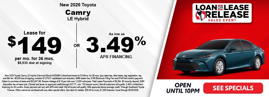 Clermont Toyota Camry specials